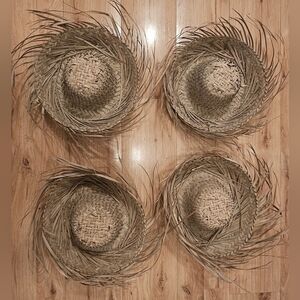 SET OF 4 STRAW HATS